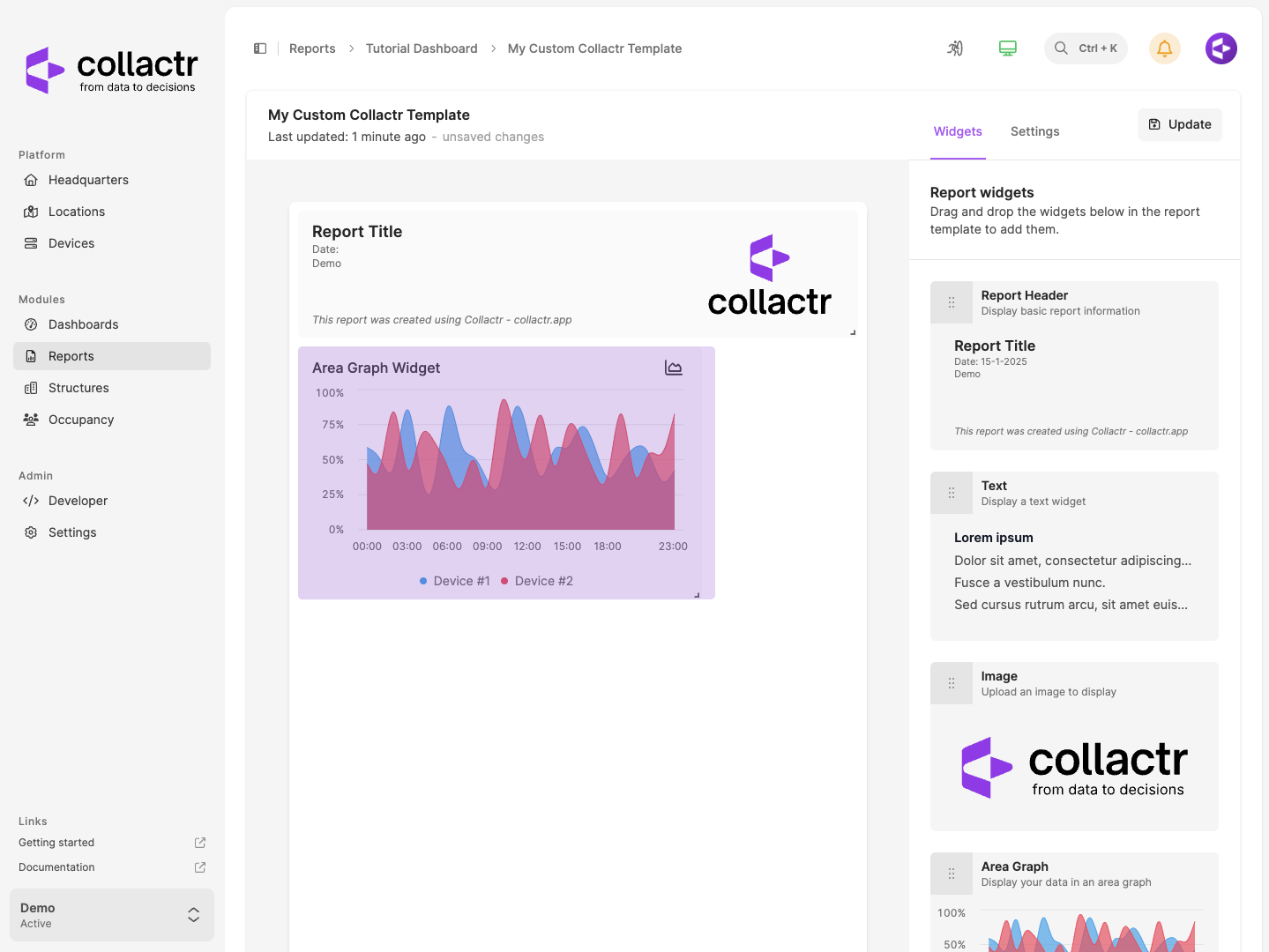 Building a report template